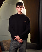 Knitted Crewneck Sweater In Black