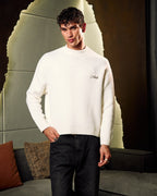 Knitted Crewneck Sweater In Off White
