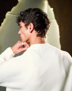 Knitted Crewneck Sweater In Off White