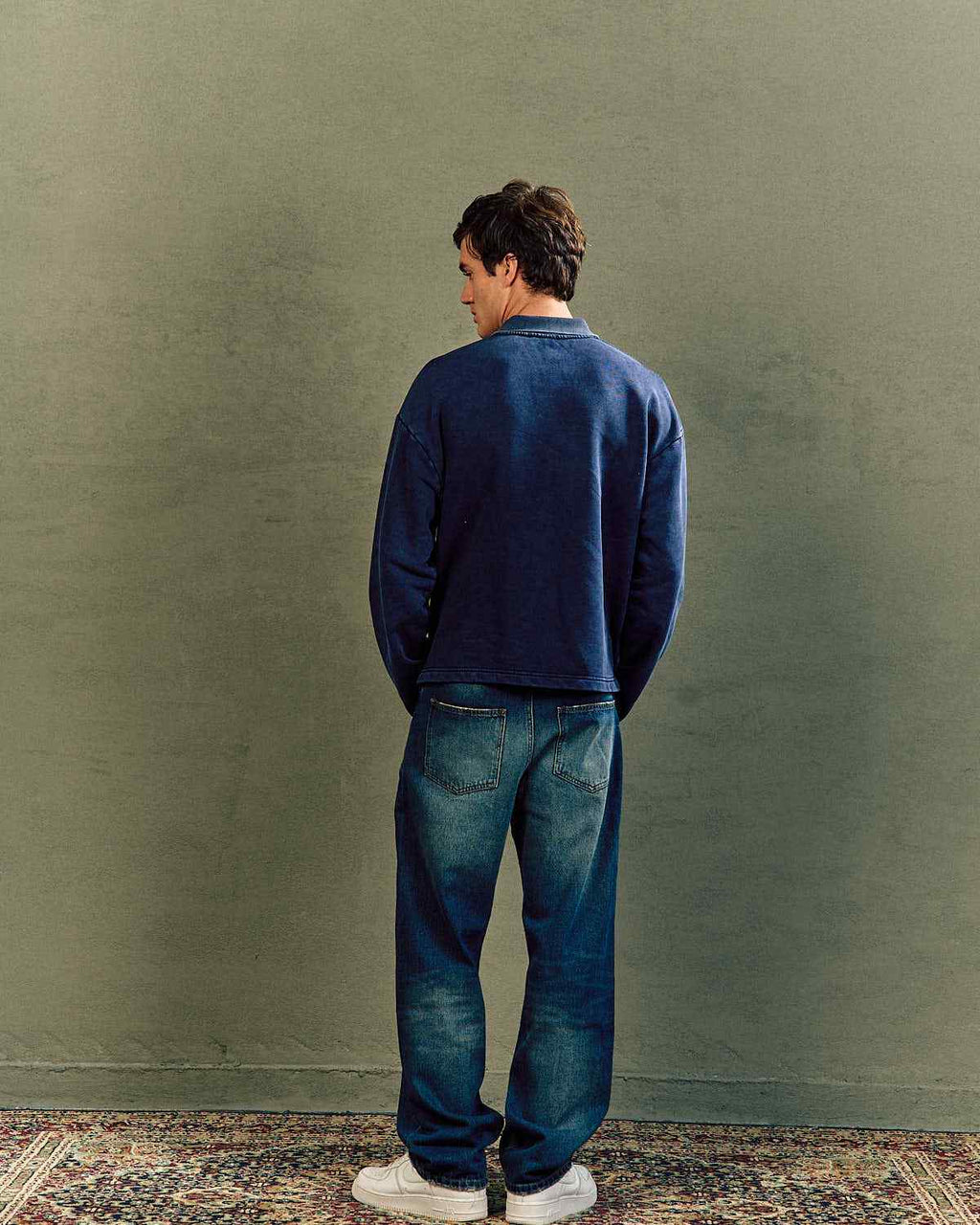 LTD Washed Polo In Navy Blue
