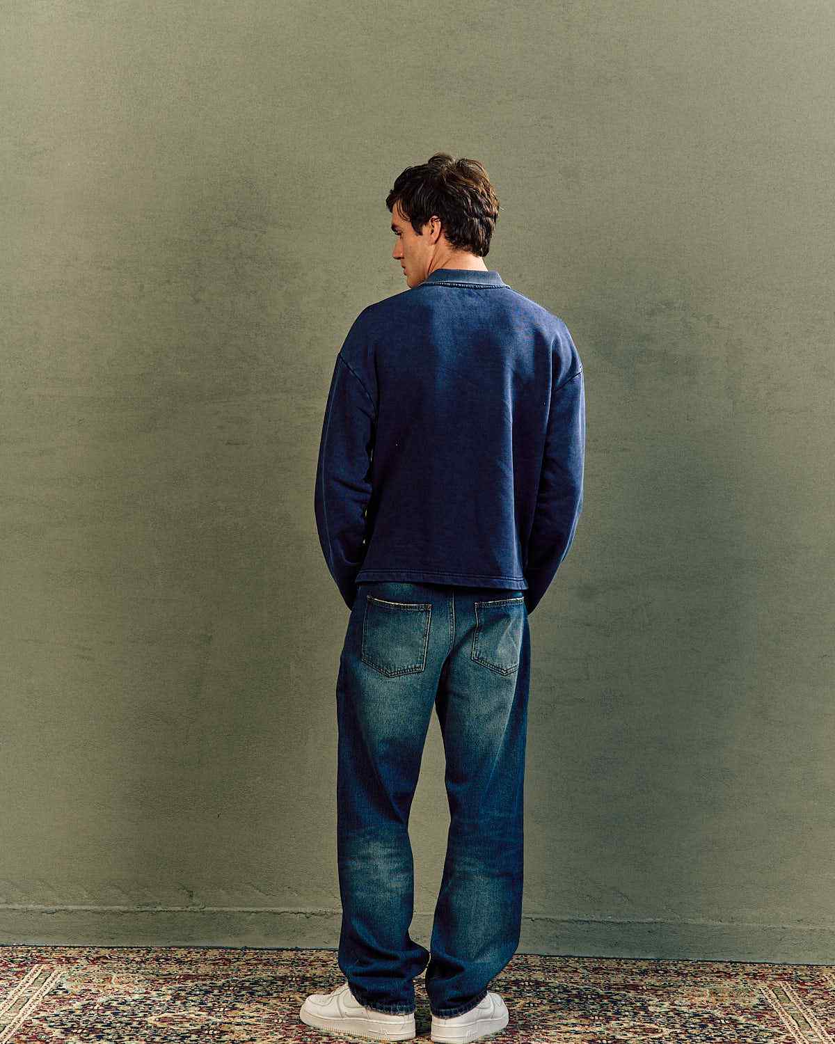 LTD Washed Polo In Navy Blue