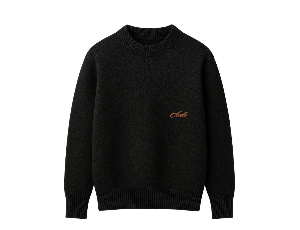 Knitted Crewneck Sweater In Black