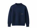 Knitted Crewneck Sweater In Navy Blue