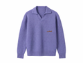 Knitted Polo Sweater In Purple