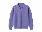 Knitted Polo Sweater In Purple