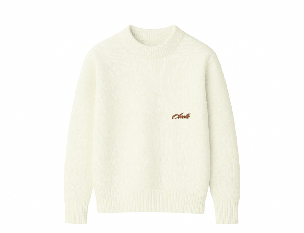 Knitted Crewneck Sweater In Off White