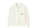 Knitted Polo Sweater In Off White