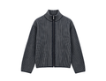 Zip Up Knitted Sweater In Navy Blue