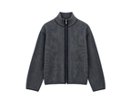 Zip Up Knitted Sweater In Navy Blue