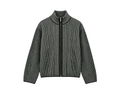 Zip Up Knitted Sweater In Green