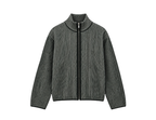Zip Up Knitted Sweater In Green